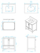 Wyndham WCS141430SGYIVUNSMED Vanity in Gray with Ivory Marble Top and Square Sin