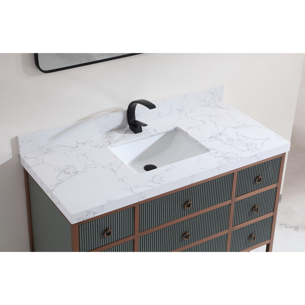 Vanity With Mirror,Sconce,Faucet Included