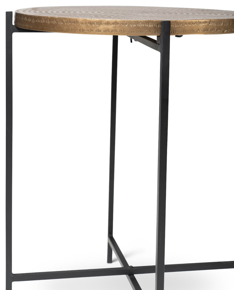 Elements Navi End Table Antique Brass