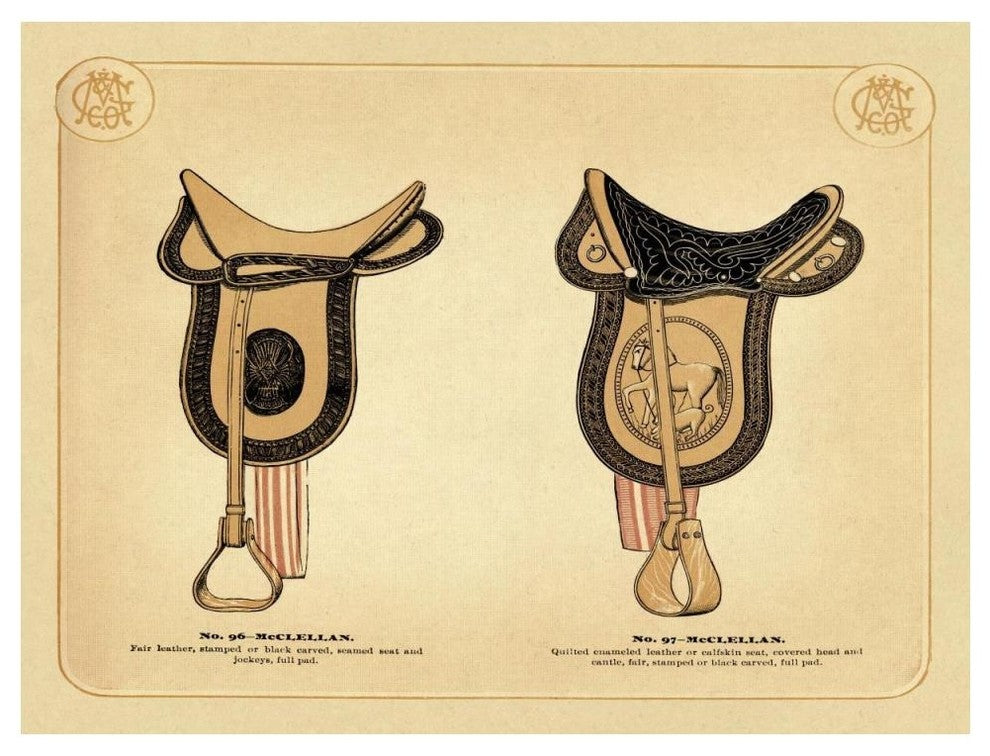 "Saddles and Tack: McClellan Saddles #2" Digital Paper Print, 50"x38"