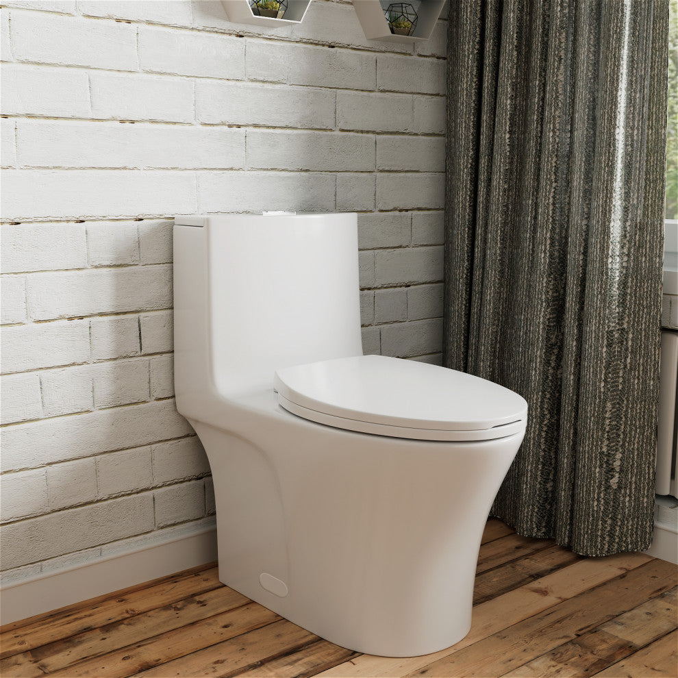 One-piece Floor Mounted Elongated Toilet, 1.27 GFP