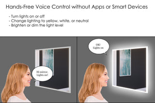 Smart Lisa Dimmable LED Bathroom Mirror With Voice Control, 24"x30"