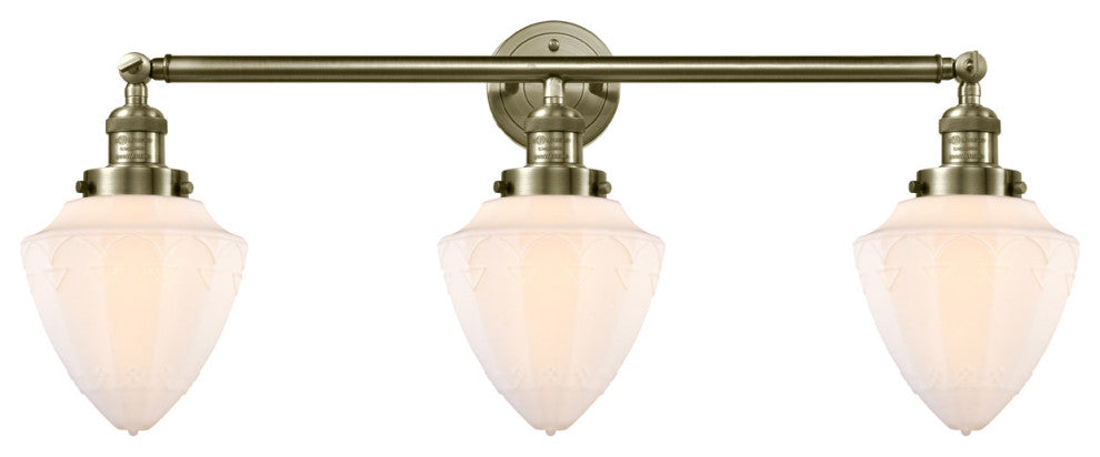 Innovations 205-AB-G661-7-LED 3 Light Bath Vanity Light, Antique Brass