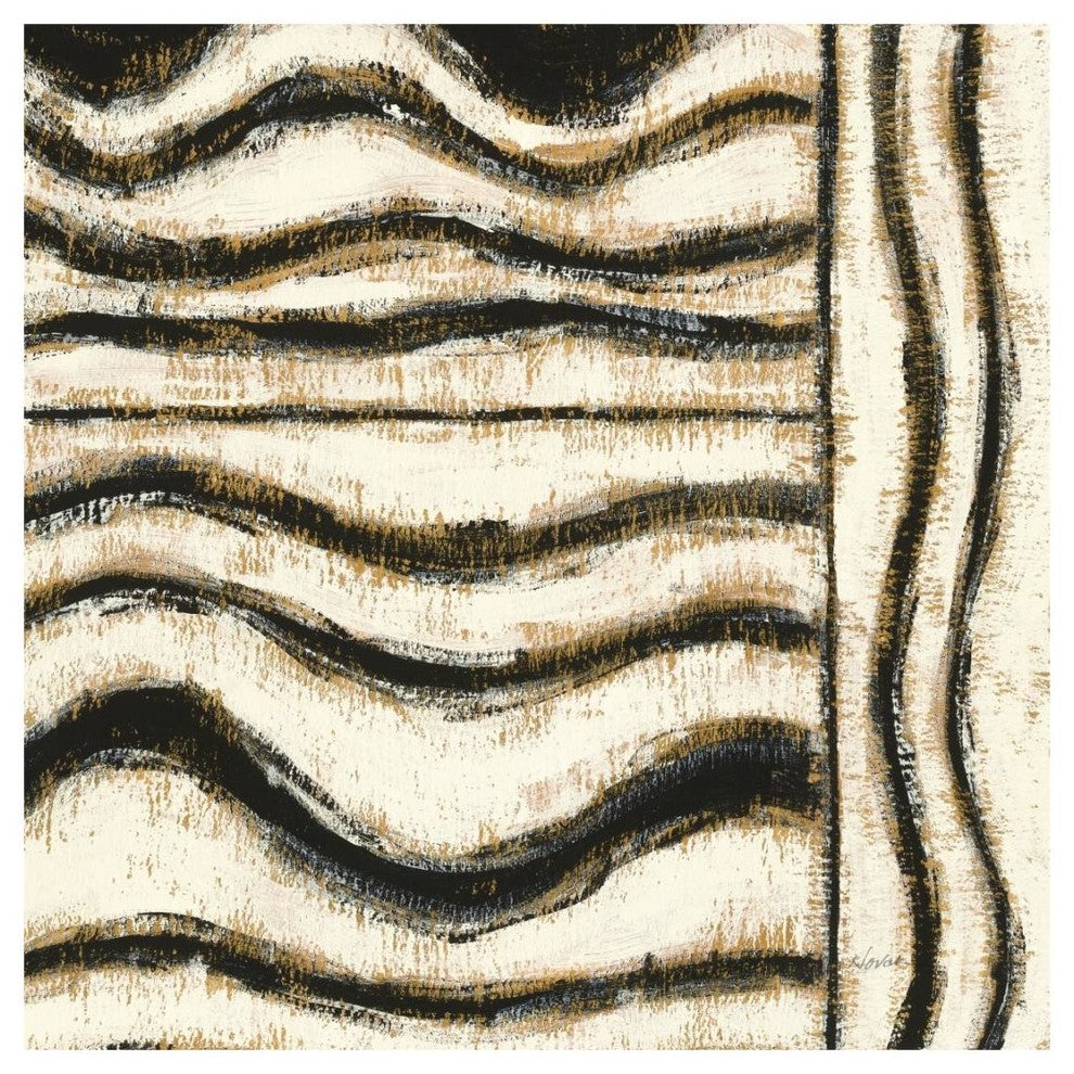 "Black and Gold Geometric VI" Digital Paper Print by Shirley Novak, 20"x20"
