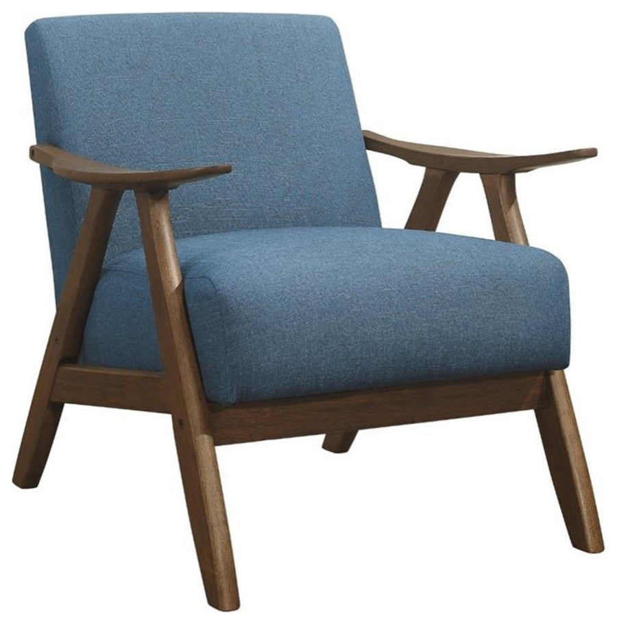 Home Square Upholstered Accent Chair in Blue Finish - Set of 2