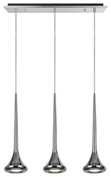 61035 Adjustable LED 3-Light Hanging Pendant Ceiling Light, Chrome