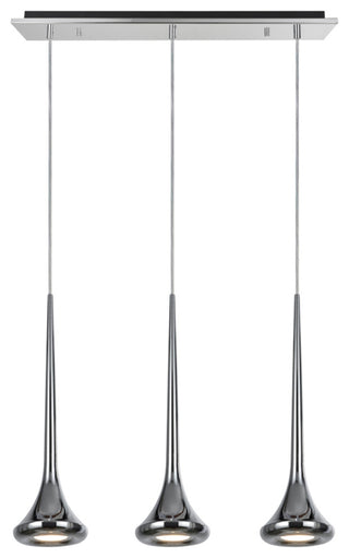 61035 Adjustable LED 3-Light Hanging Pendant Ceiling Light, Chrome