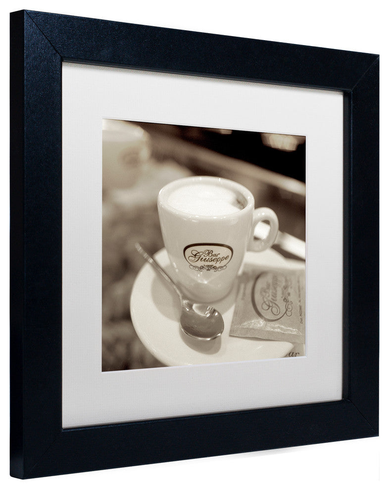 Alan Blaustein ''Bar Giuseppe'' Art, Black Frame, White Mat, 11x11