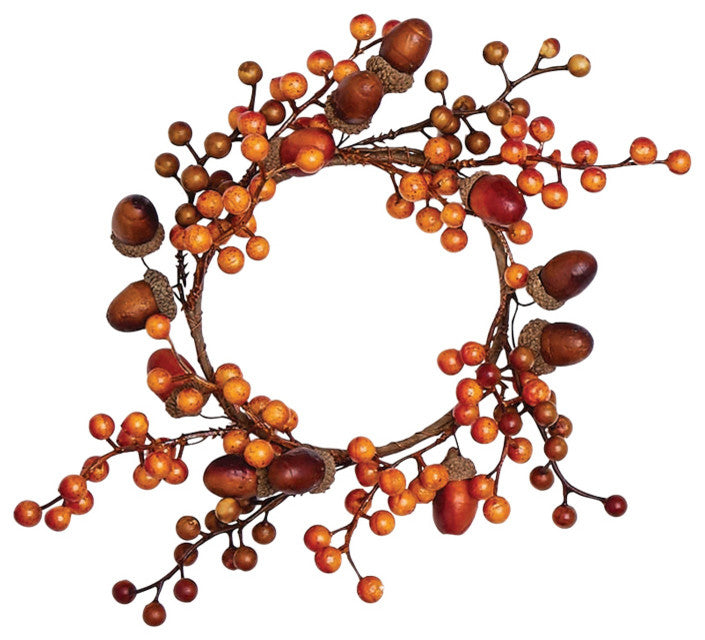 Berry And Acorn Candle Ring, 4.5"