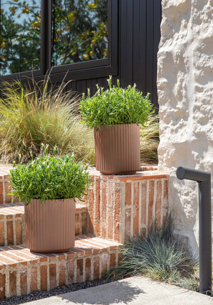 Veradek Demi Series Planter, Terracotta, 12", 2 Pack
