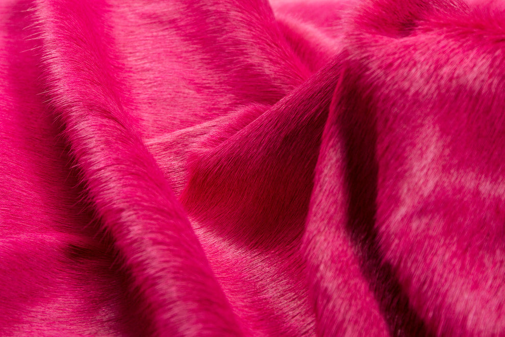 Geneva Cowhide Rug, 5'x7', Fuschia