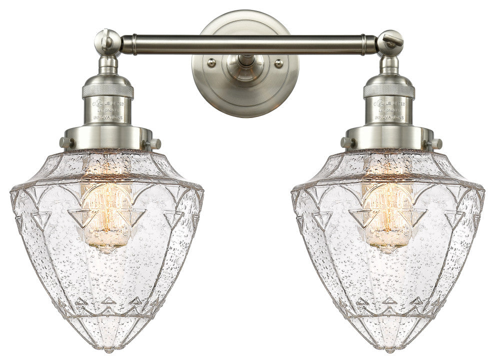 Innovations 208-SN-G664-7-LED 2 Light Bath Vanity Light, Brushed Satin Nickel