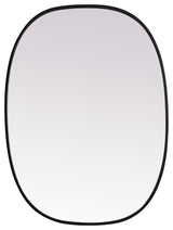 Metal Frame Oval Mirror 27X36 Inch, Black