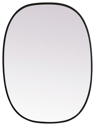 Metal Frame Oval Mirror 27X36 Inch, Black