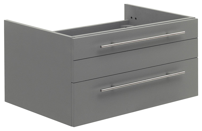Lucera Wall Mount Undermount Sink Bathroom Cabinet, Gray, 30"