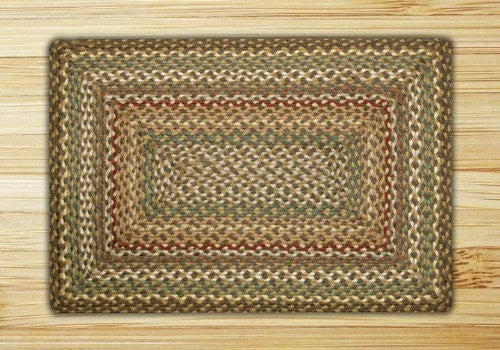 Fir Tonal Oblong Braided Rug, 2'x6'
