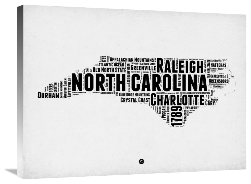 "North Carolina Word Cloud 2" Fine Art Print