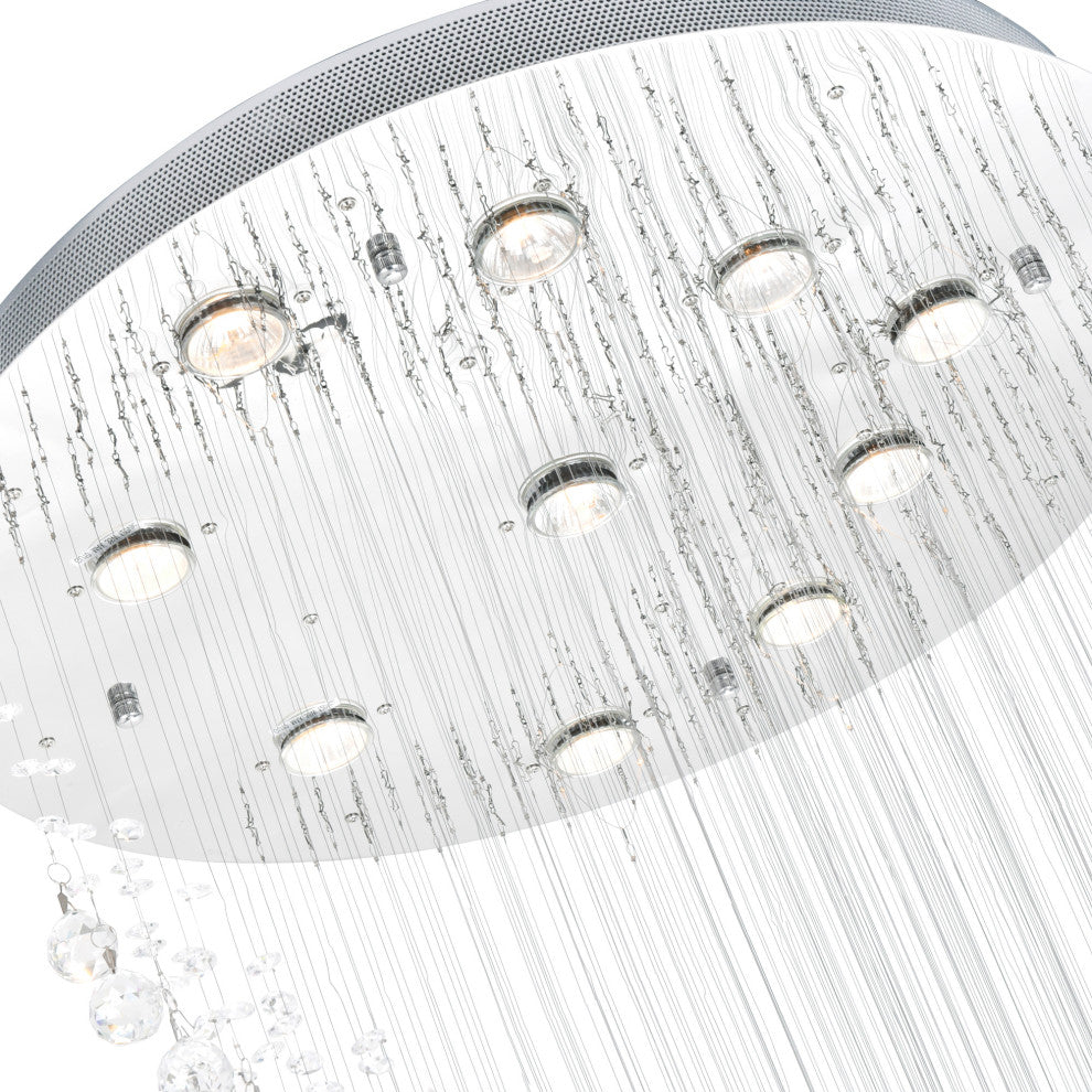 Ribbon 10 Light Flush Mount With Chrome Finish
