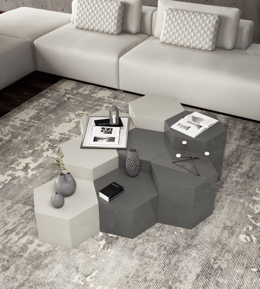 Centre 18in. Occasional Table, Glossy Dark Gull Gray