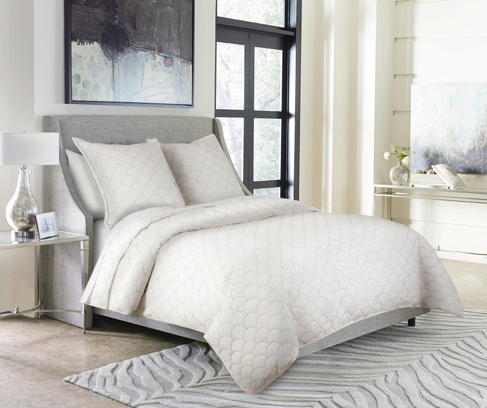 Trabuco 3-Piece King Duvet Set, White