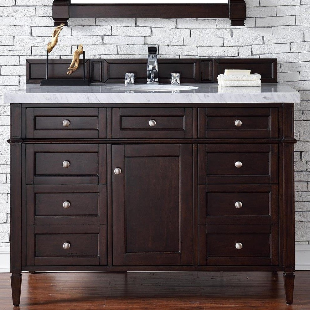 Brittany 48" Vanity, Burnished Mahogany, Without Top