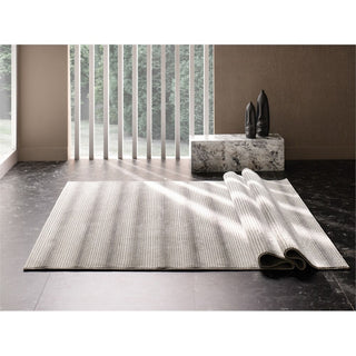 Enza Home Pagani 60" x 96" Contemporary Polypropylene Fabric Rug in Gray/Black