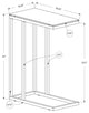 C-Shaped Accent Table, Top: Black Glass, Base: Black