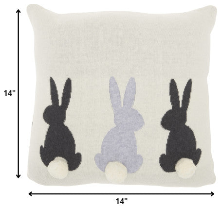 Sweet Ivory Bunny Rabbit Throw Pillow