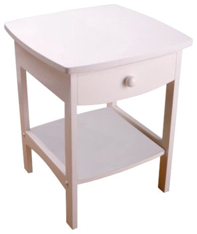 Versatile Solid Beech Wood Accent Table, White