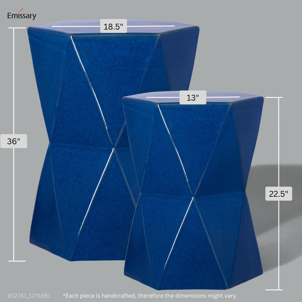 Blue Matrix Hexagon Garden Stool