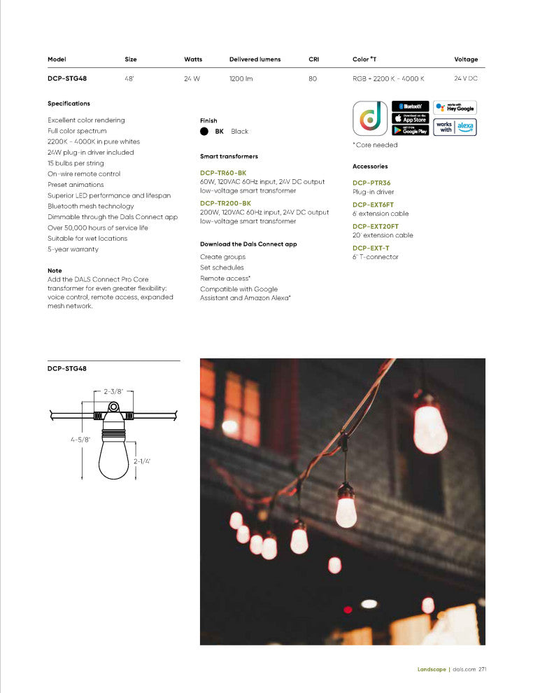 DALS Connect Pro 48 Foot Smart String Light