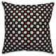 Abstract Snowflake Pattern, Black Outdoor Throw Pillow, 16"x16"