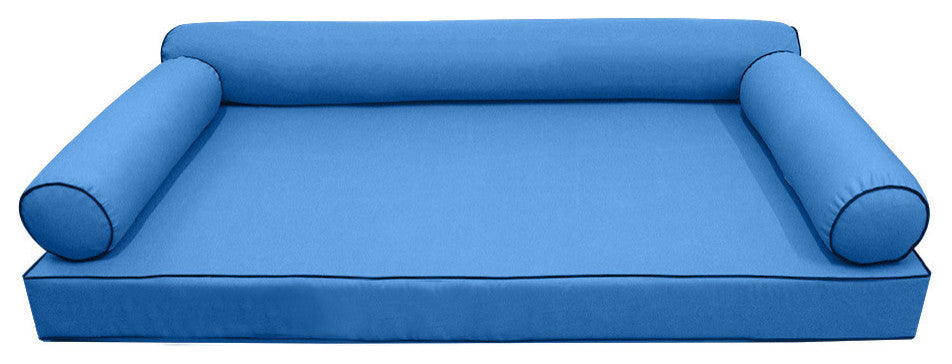 Style6 Queen Contrast Trim Mattress Bolster Pillow Outdoor Slip Cover ONLY AD102