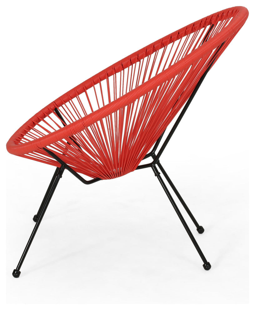 Major Outdoor Hammock Weave Chair With Steel Frame, Set of 2, Orange, Black