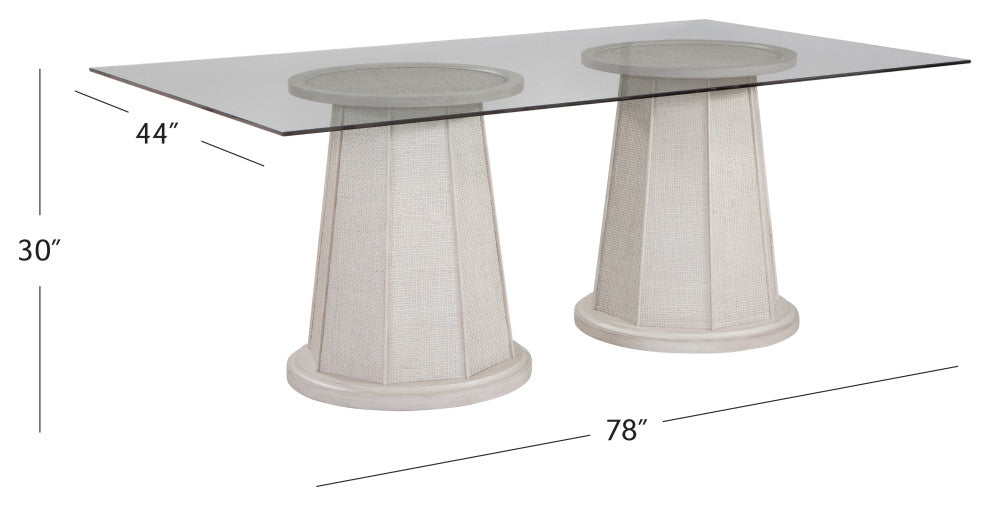 Korey Rectangular Dining Table - White Wash Mindi