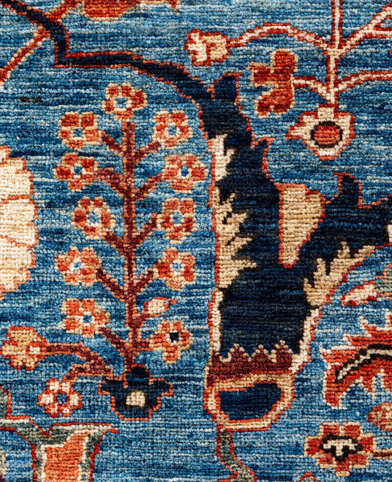 Serapi One-of-a-Kind Hand-Knotted Area Rug Light Blue, 9'0" x 12'0"