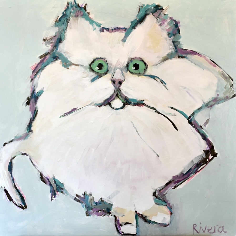 Marmont Hill, "Kitty Kat" by Michelle Rivera Painting on Wrapped Canvas, 18x18