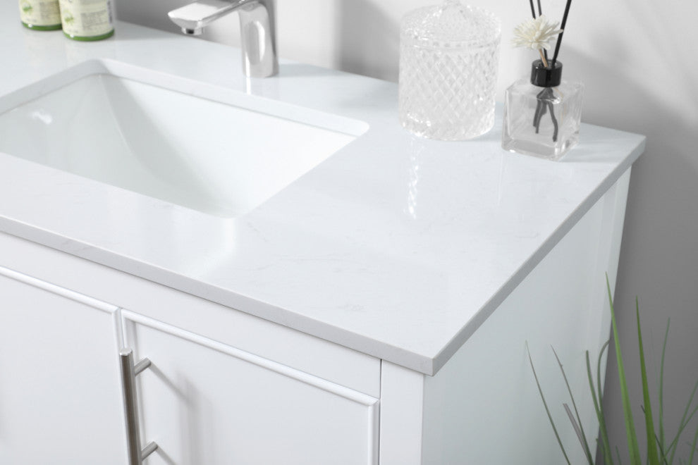 36" SIngle Bathroom Vanity, White