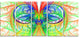 Extraordinary Fractal Green Design, Abstract Canvas Art Print, 60"x28", 5 Panels