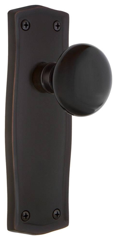 Prairie Plate Passage Porcelain Door Knob, Timeless Bronze