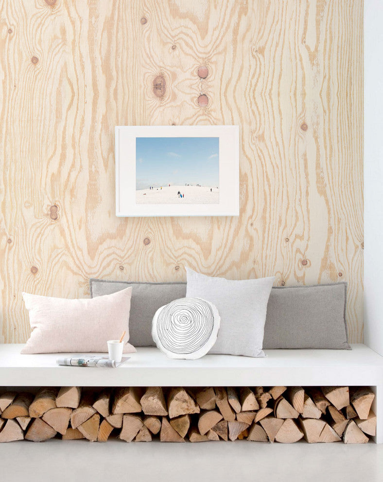 Plywood Accent Mural Wall Art Peel and Stick Vinyl Wallpaper, 24"x108"