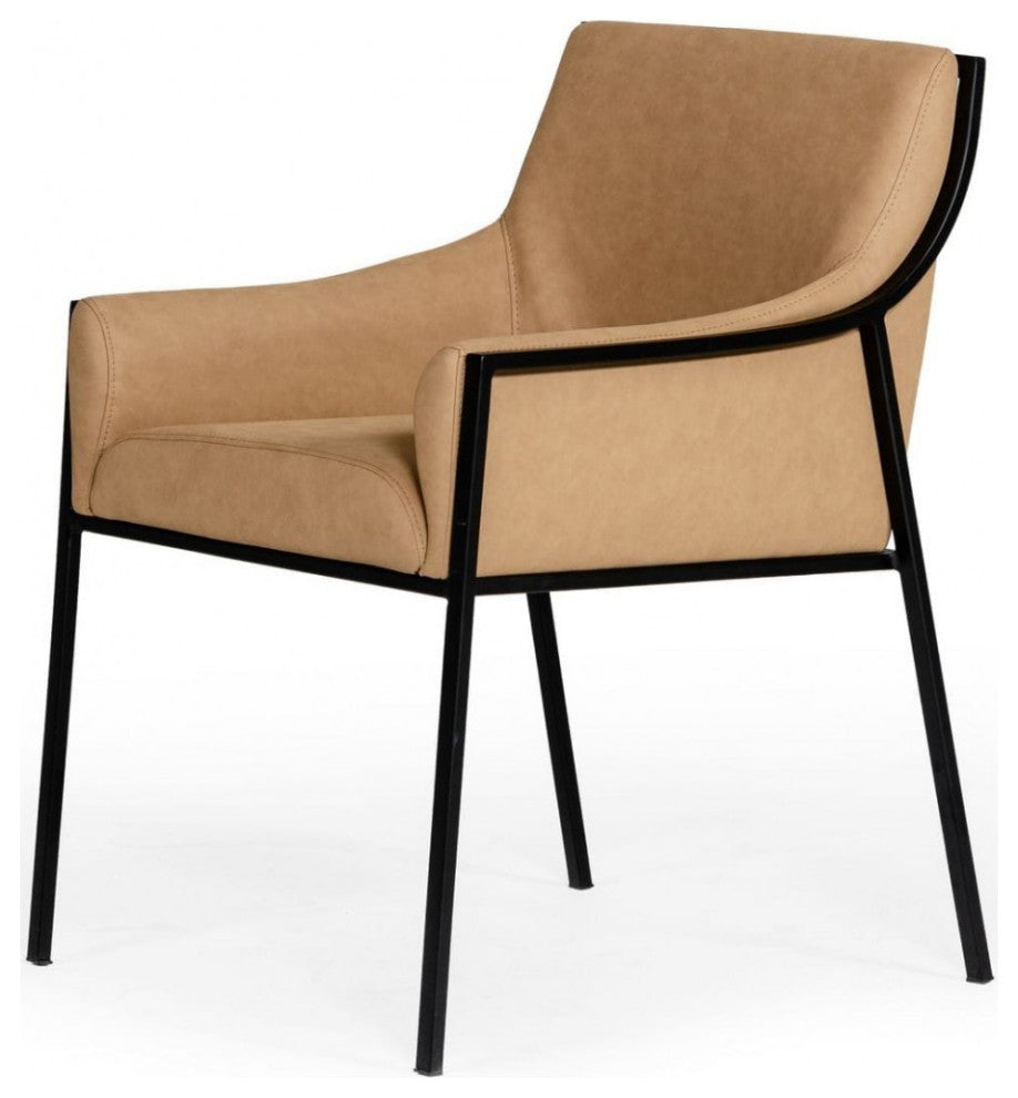 Tan Suede Dining Chair
