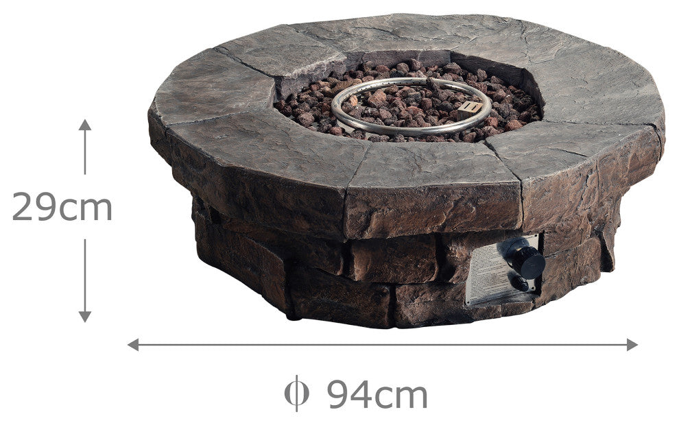 Outdoor Circular Stone Propane Gas Fire Pit