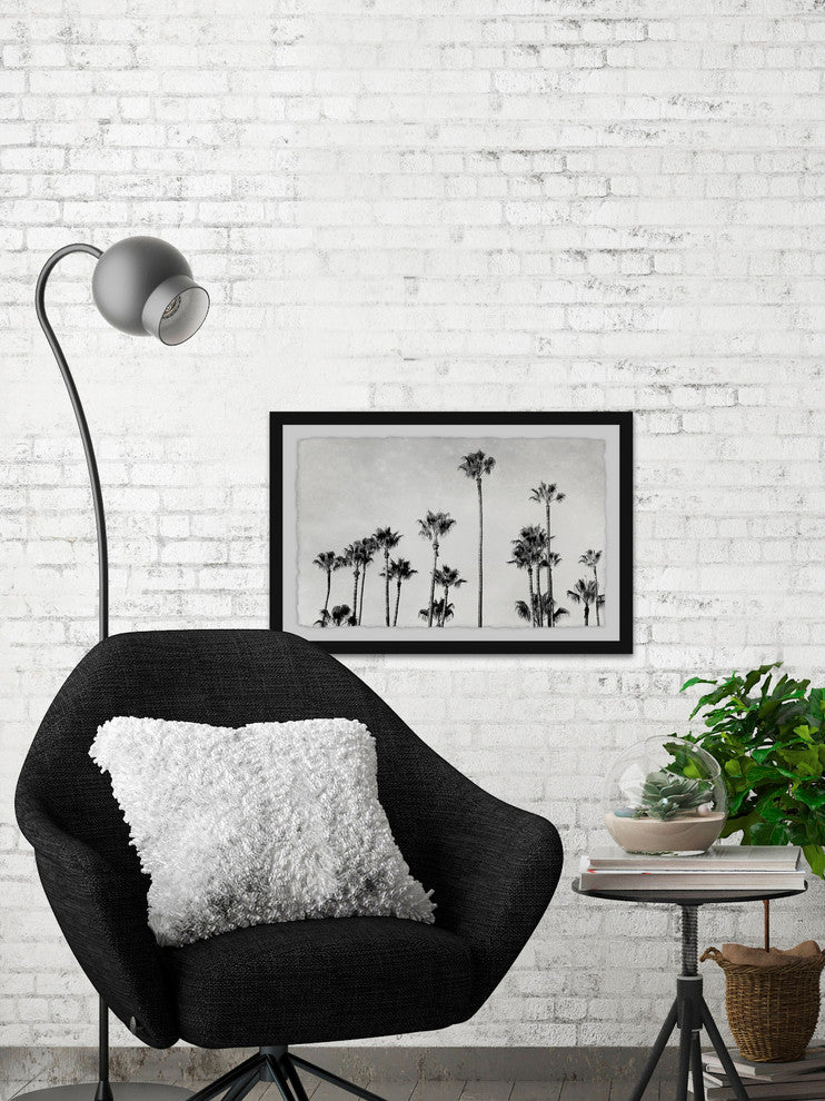"Palm Trees in CA" Framed Painting Print, 24"x16"