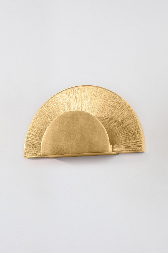 Homecrest 7.5" High Vintage Gold Leaf Wall Sconce