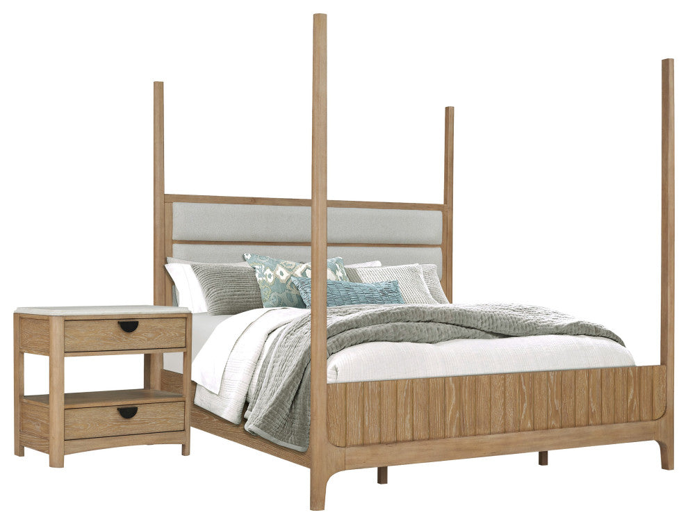 Parker House Escape Bedroom Queen 5/0 Poster Bed and Nightstand