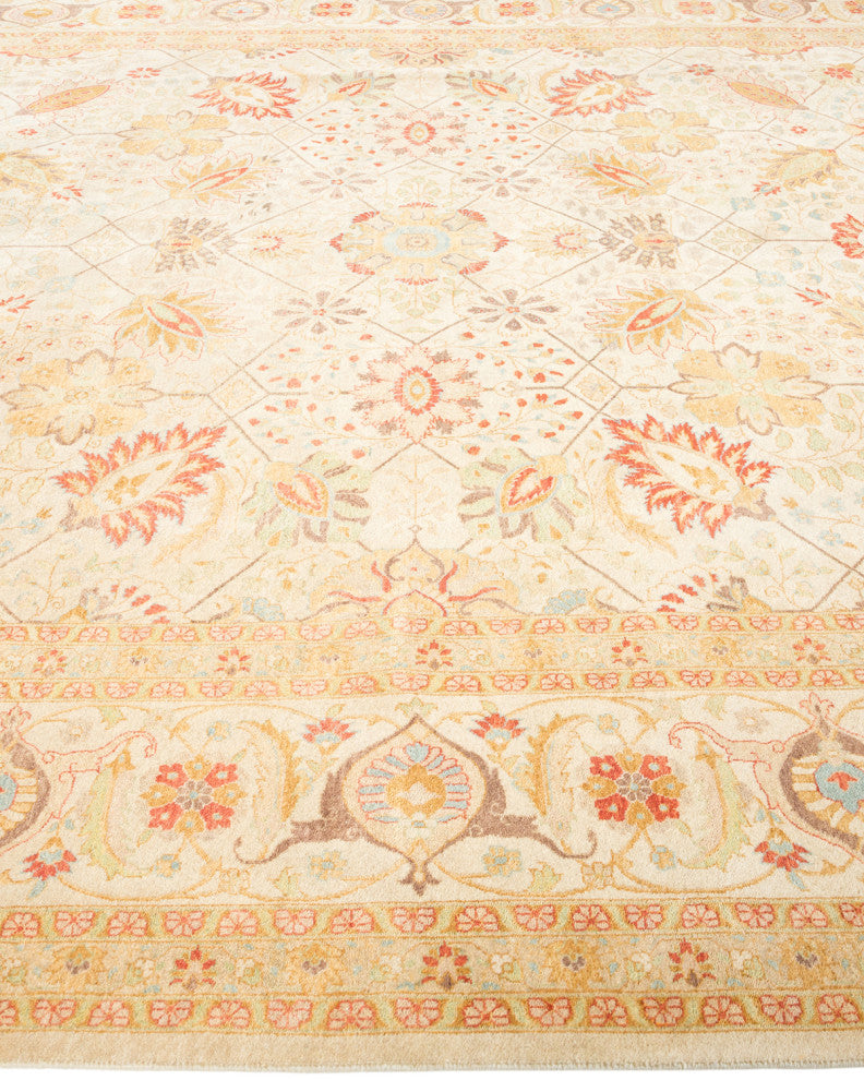 Samara, One-of-a-Kind Hand-Knotted Area Rug Ivory, 8'2"x10'1"