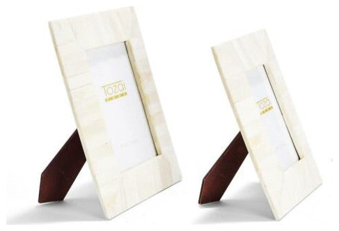 Two's Company Plaza Ivory Tile Photo Frames, Set of 2