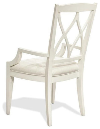 Riverside Furniture Myra XX-Back Wood Dining Arm Chair in Paperwhite