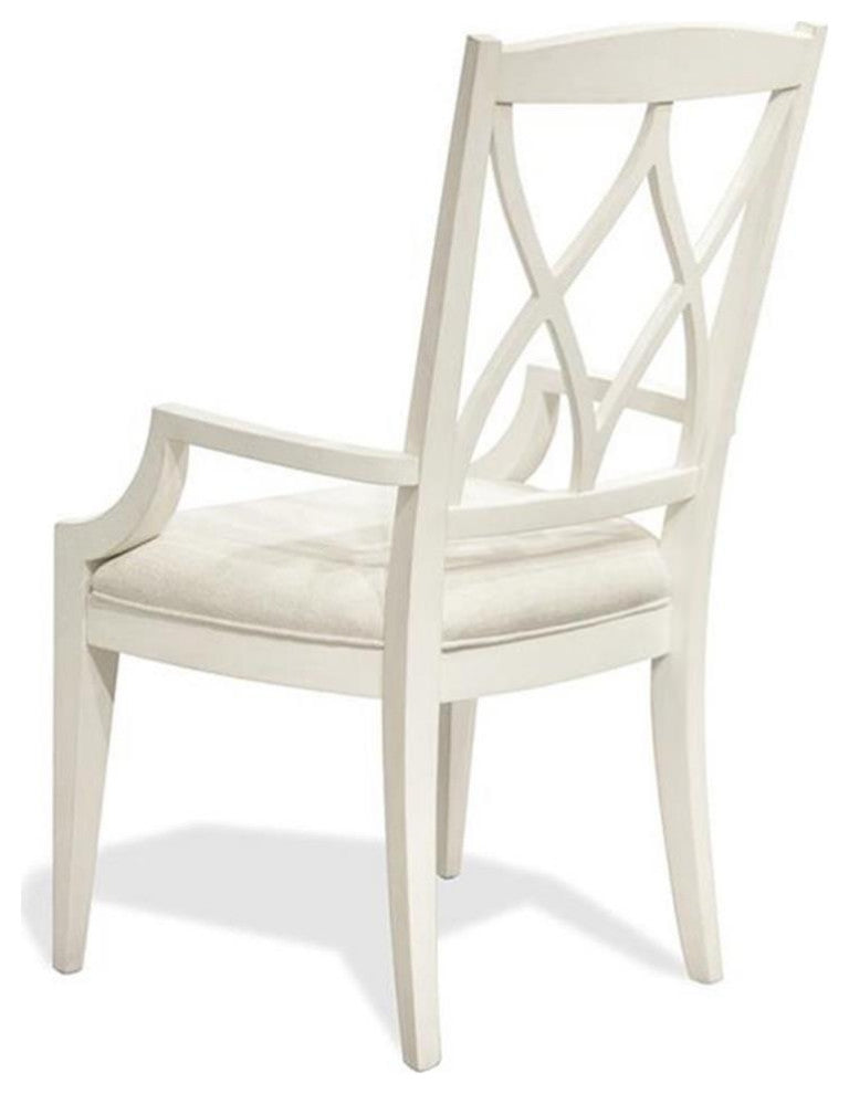 Riverside Furniture Myra XX-Back Wood Dining Arm Chair in Paperwhite